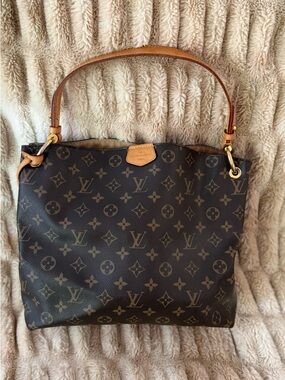 Louis Vuitton Monogram Shoulder Bag in Brown and Tan